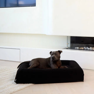 Memory Foam Dog Bed - Polar Fleece Black Polar Fleece
