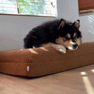 Memory Foam Dog Bed - Polar Fleece Golden Brown Polar Fleece