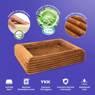 Memory Foam Dog Bed - Puffer Nutmeg - Puffer