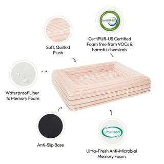 Memory Foam Dog Bed Puffer Rosewater Puffer