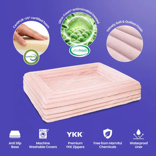 Memory Foam Dog Bed - Puffer Rosewater - Puffer