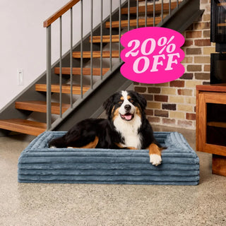 Memory Foam Dog Bed - Puffer Steel Blue - Puffer