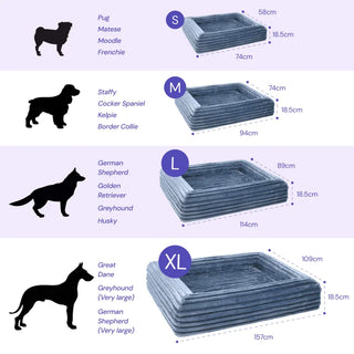 Memory Foam Dog Bed - Puffer Steel Blue - Puffer