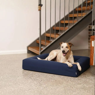 Rectangle Bed Cotton Fitted Sheet Quick Cover in Navy Blue