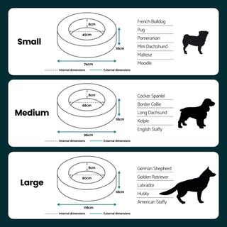 Round Memory Foam Dog Bed - Bouclé Cocoa Bouclé