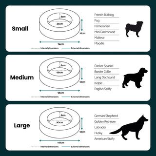 Round Memory Foam Dog Bed - Bouclé Ivory Bouclé