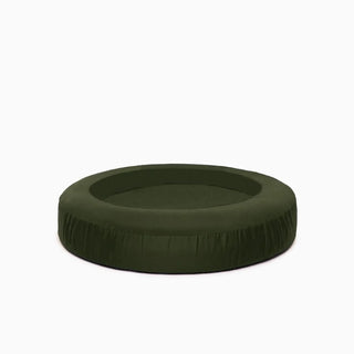 Round Bed Cotton Fitted Sheet Quick Cover in Khaki Green