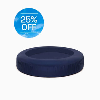 Round Bed Cotton Fitted Sheet Quick Cover in Navy Blue
