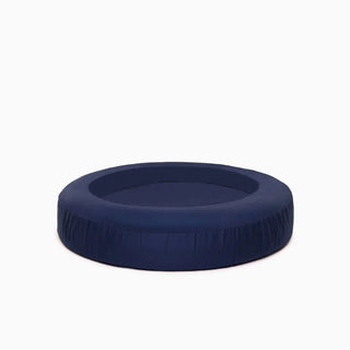 Round Bed Cotton Fitted Sheet Quick Cover in Navy Blue